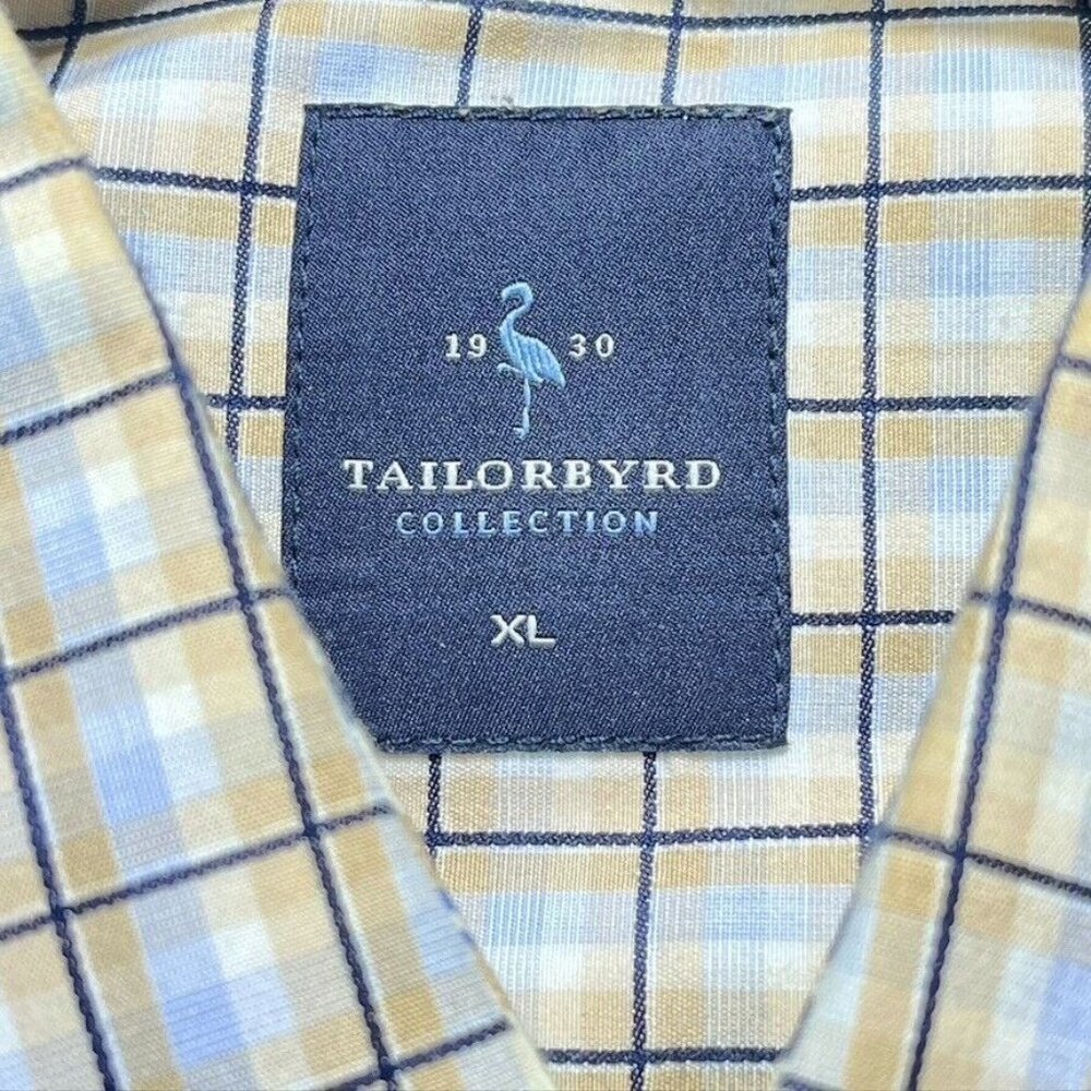 Tailor Byrd COLLECTION Mens XL Button-Down Long-Sleeve Plaid Shirt - Picture 5 of 11